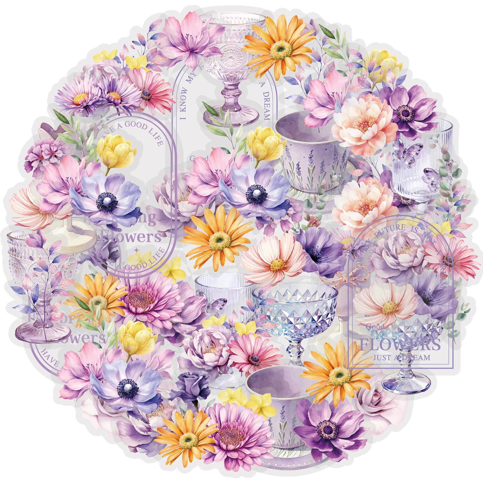 Phone Accessories Background - Etori Life Purple Iris 20Pcs Vintage