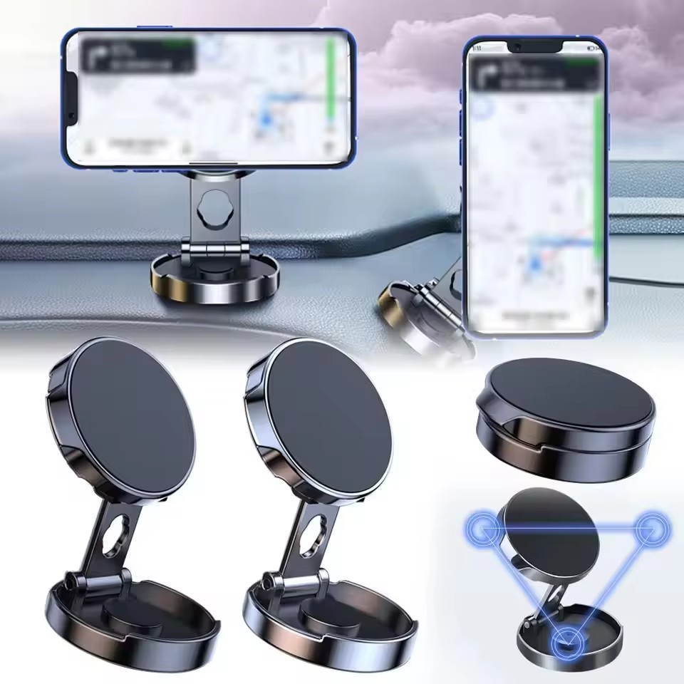 Phone Accessories Website - Round Folding Magnetic Car Holder 360