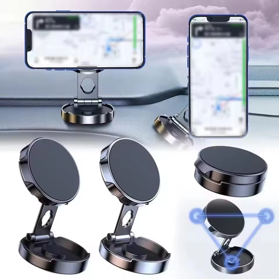 Phone Accessories Website - Round Folding Magnetic Car Holder 360