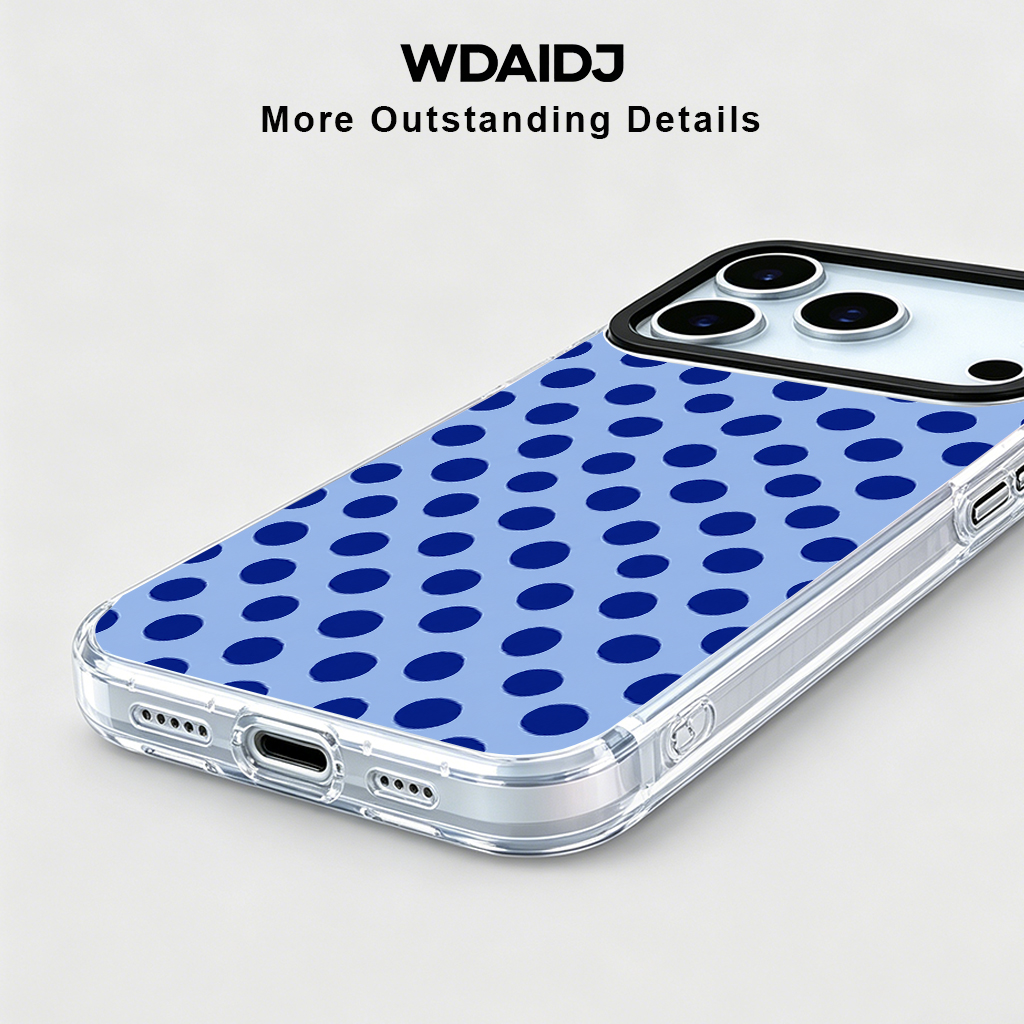 Retro-inspired Deep Blue Polka – Phone Accessories Background recenzja i cena