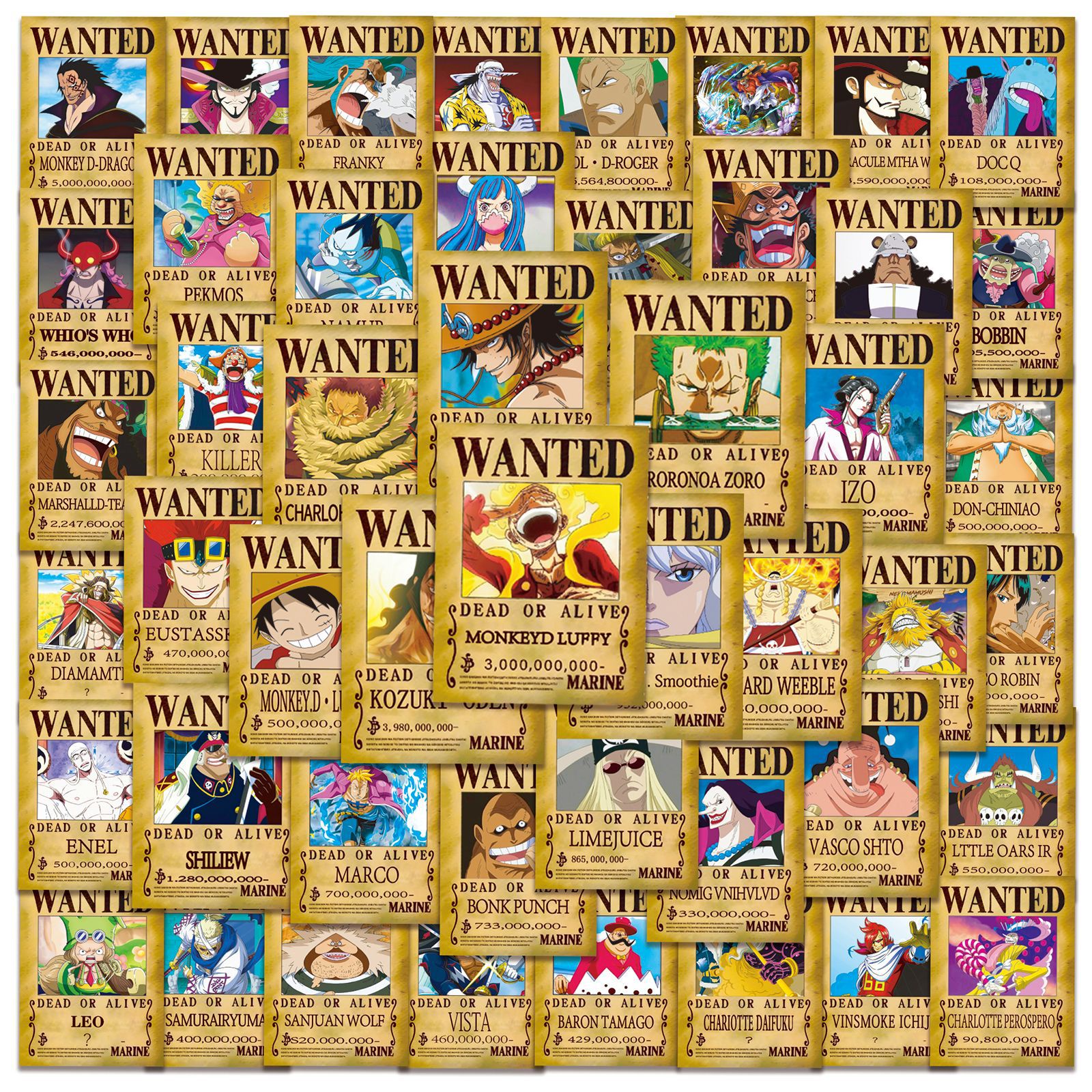 50pcs Anime ONE PIECE Wanted P – Phone Accessories Poster recenzja i cena