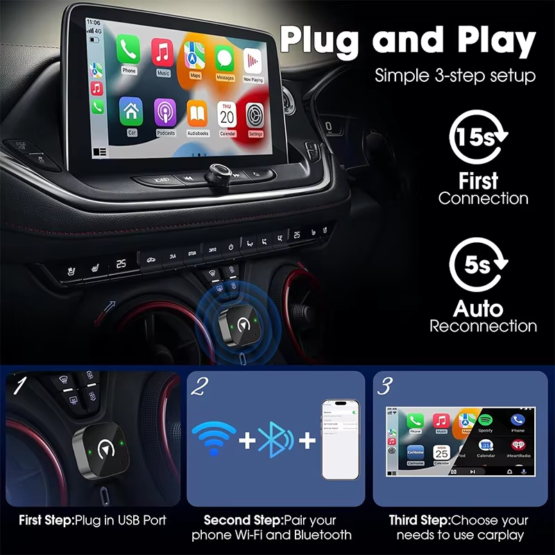 2-in-1 Wireless CarPlay Adapte – Phone Accessories Design recenzja i cena