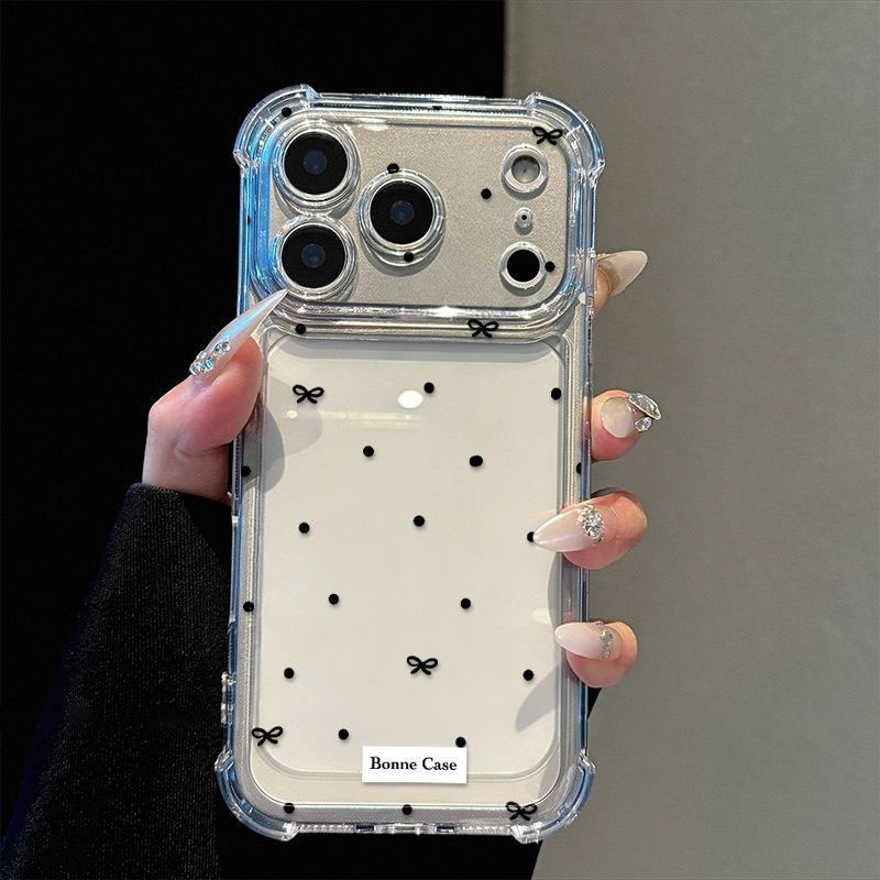 Cute Polka Dot Bow Clear Phone – Phone Accessories Design recenzja i cena