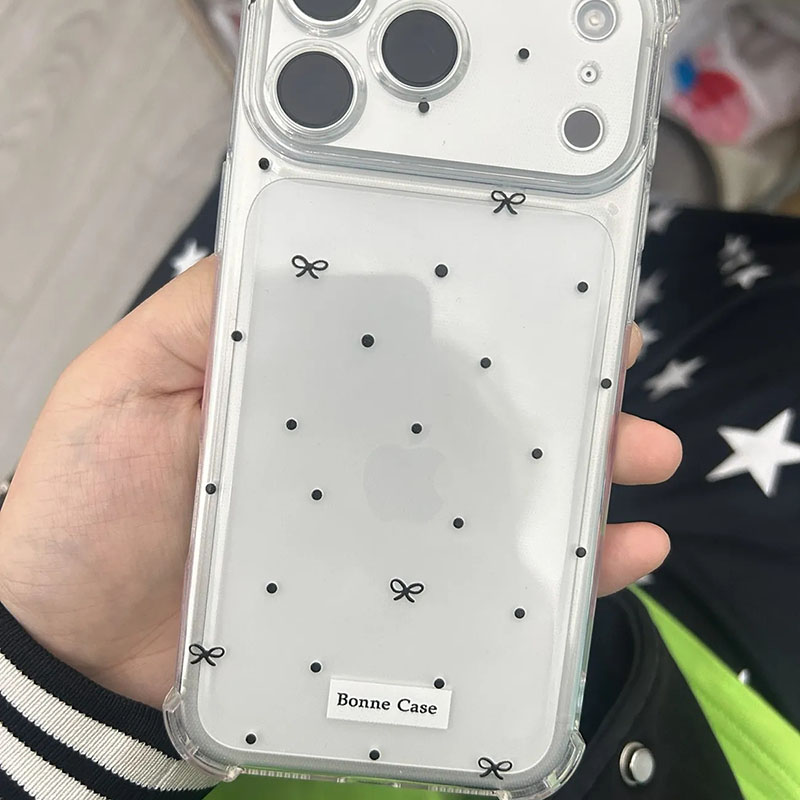 Cute Polka Dot Bow Clear Phone – Phone Accessories Design recenzja i cena