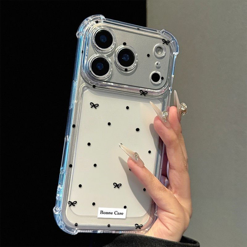 Cute Polka Dot Bow Clear Phone – Phone Accessories Design recenzja i cena